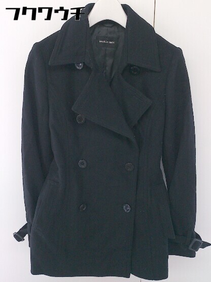 ■ ◎ MAYSON GREY メイソングレイ ベルト付 長袖 P コート サイズ1 ブラック レディース 【中古】