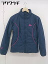 ◇ FILA GOLF フィラゴルフ ジップアップ 中綿 長袖 ブルゾン ゴルフウェア サイズ M ネイビー ピンク レディース 【中古】 その1