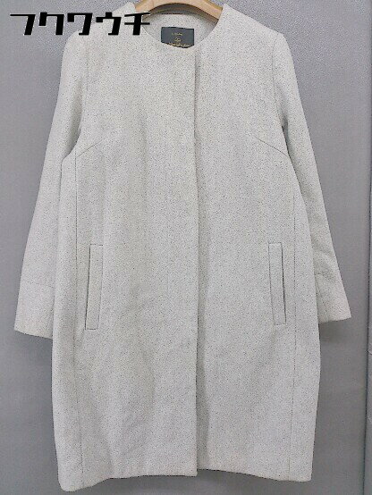 ◇ nano universe ナノ ユニバース 長袖 ノーカラー コート サイズ36 グレー レディース 【中古】