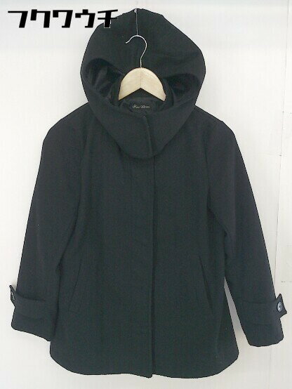 ◇ nano universe ナノユニバース フード付き 長袖 コート サイズ36 ブラック レディース 【中古】