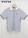 ◇ 23区 SPORT ニジュウサンクスポーツ ボーダー 半袖 ポロシャツ サイズ2 ホワイト ネイビー レディース 【中古】