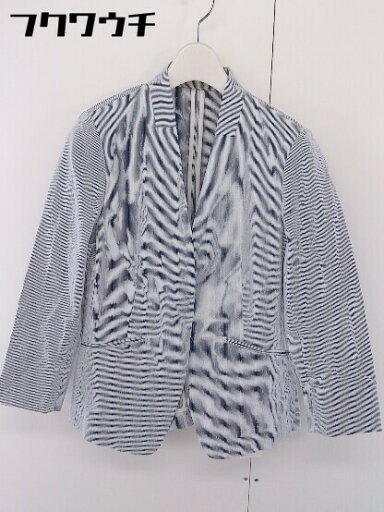◇ ◎ CLEAR IMPRESSION タグ付 ストライプ 長袖 ジャケット サイズ1 ホワイト系 ブルー系 レディース 【中古】 ◇ ◎ CLEAR IMPRESSION タグ付 ストライプ 長袖 ジャケット サイズ1 ホワイト系 ブルー系 レディース 【中古】