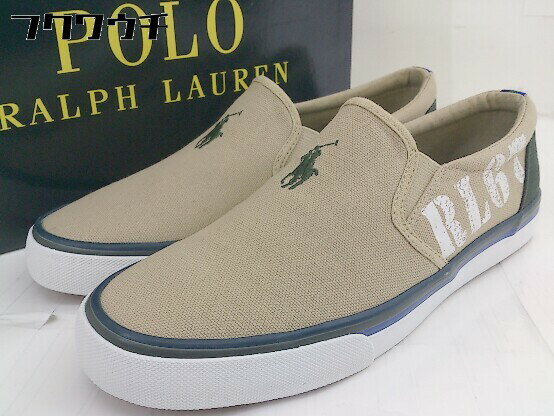 ◇ ◎ RALPH LAUREN ビッグポニー キッズ スリッポン スニーカー シューズ サイズ24.3cm ベージュ系 メンズ 【中古】