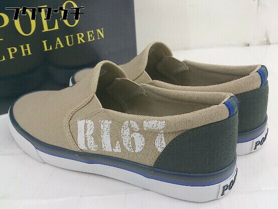 ◇ ◎ RALPH LAUREN ビッグポニー キッズ スリッポン スニーカー シューズ サイズ24.3cm ベージュ系 メンズ 【中古】