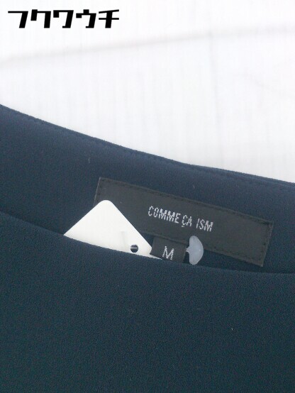 ◇ COMME CA ISM コムサイズム フレンチスリーブ 膝丈 ワンピース サイズM ネイビー系 レディース 【中古】