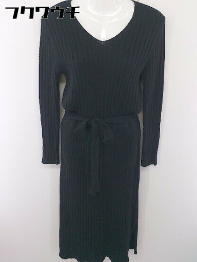 ◇ ◎ PREFERIR プレフェリール ベルト付 長袖 ロング ニット ワンピース サイズ38 ブラック レディース 【中古】 ◇ ◎ PREFERIR プレフェリール ベルト付 長袖 ロング ニット ワンピース サイズ38 ブラック レディース 【中古】