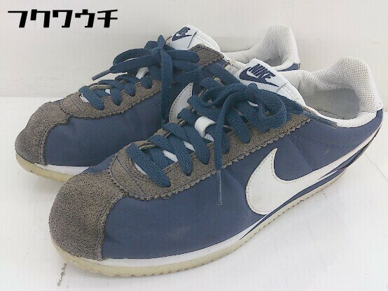 ◇ NIKE ナイキ 749864-411 CLASSIC CORTEZ NYLON スニーカー シューズ 25cm ネイビー ダークグレー レディース 【中古】