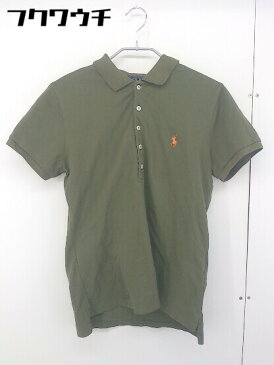 ◇ Polo by Ralph Lauren ポロ バイ ラルフローレン SLIM FIT 半袖 ポロシャツ サイズM 165/92A カーキ レディース 【中古】