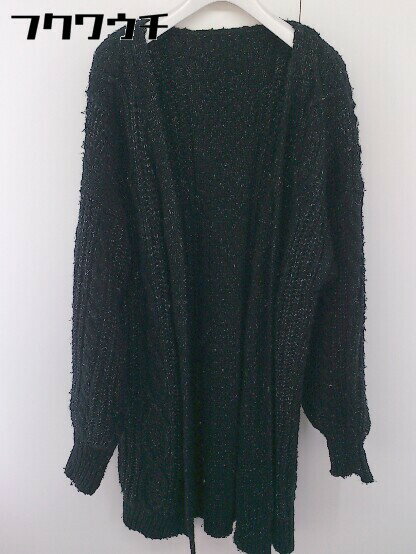 ◇ merlot メルロー 長袖 ニット カーディガン ブラック系 レディース 【中古】