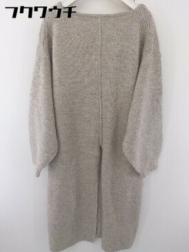 ◇ Newlyme ニューリーミー スリット 長袖 ロング ニット ワンピース サイズF ベージュ レディース 【中古】