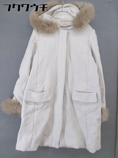 ■ 31 Sons de mode フォックスファー ジップアップ 長袖 コート サイズ36 アイボリー レディース 【中古】