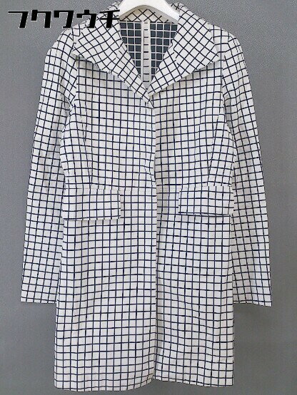 ◇ ◎ BALLSEY ボールジィ TOMORROWLAND チェック 長袖 コート ホワイト ネイビー レディース 【中古】