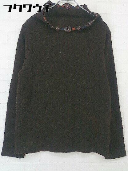◇ KAPITAL キャピタルピ ウール ボトルネック 刺繍 長袖 ニット セーター サイズ1 ブラウン レディース 【中古】