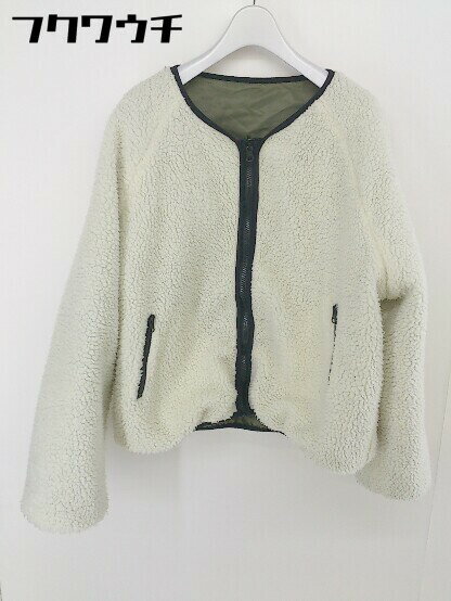 ◇ titivate ティティベイト リバーシブル ボア 長袖 ジャケット サイズM カーキ ホワイト レディース 【中古】