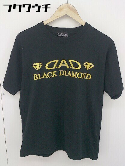 ◇ D.A.D BLACK DIAMOND フロントプリント 半袖 Tシャツ カットソー サイズL ブラック ゴールド メンズ 【中古】