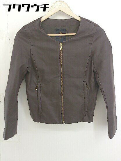 ◇ nano universe The 1st.Floor ナノ ユニバース 長袖 ジップアップ ジャケット サイズ38 ブラウン系 レディース 【中古】
