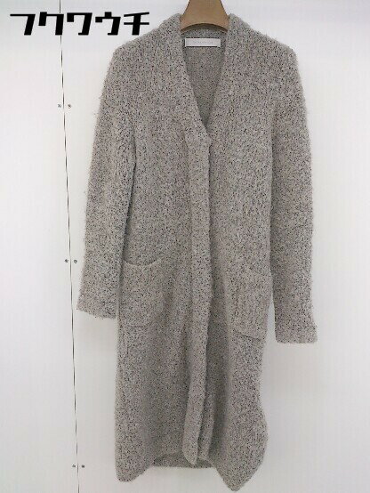 ■ huitieme nid ユイティームニ 長袖 ロング ニット コート グレー ブラウン系 レディース 【中古】