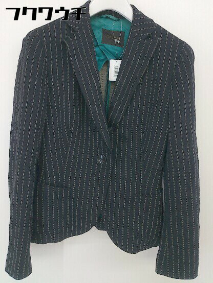 ◇ TOMORROWLAND シングル 1B ストライプ 長袖 テーラードジャケット サイズ38 ネイビー ホワイト レディース 【中古】