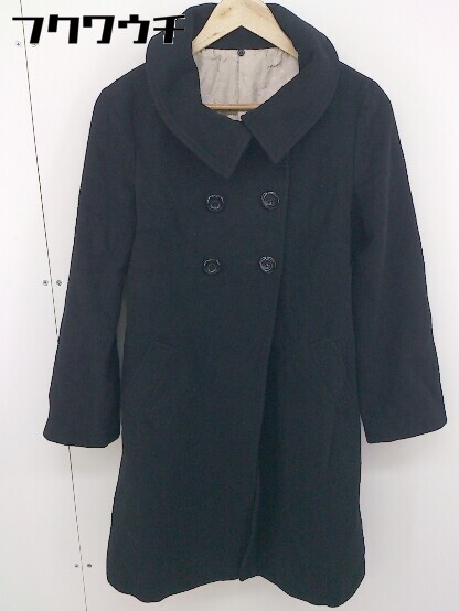 ◇ Lois CRAYON ロイスクレヨン ウール混 長袖 コート サイズM ブラック レディース 【中古】