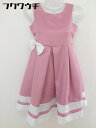 ◇ Catherine Cottage キッズ 子供服 リボン ノースリーブ 膝丈 ワンピース サイズ140 ピンク ホワイト レディース 【中古】