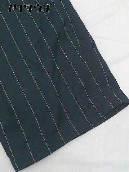 ◇ INTERPLANET インタープラネット ストライプ ノースリーブ オールインワン サイズM ネイビー レディース 【中古】