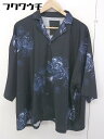 ◇ unrelaxing アンリラクシング 花柄 総柄 半袖 シャツ ブラック ブルー メンズ 【中古】