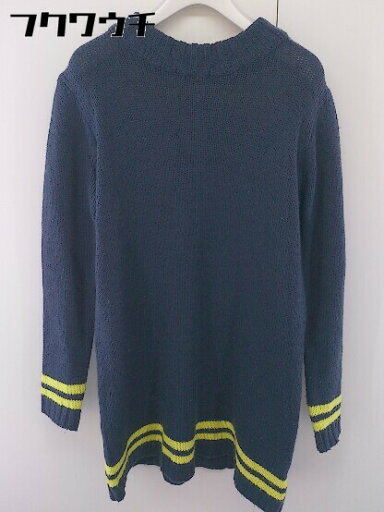 ◇ IRIE LIFE アイリーライフ 長袖 ミニ ナンバー チュニック ニット ワンピース サイズ F ネイビー イエロー レディース 【中古】 ◇ IRIE LIFE アイリーライフ 長袖 ミニ ナンバー チュニック ニット ワンピース サイズ F ネイビー イエロー レディース 【中古】