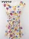 ◇ ◎ ROPE PICNIC ロペピクニック ベルト付 総柄 ノースリーブ ミニ ワンピース サイズ38 ホワイト マルチ レディース 【中古】