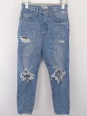 ◇ GYDA ジェイダ クラッシュダメージ スキニーデニムパンツ サイズS ライトインディゴ レディース 【中古】