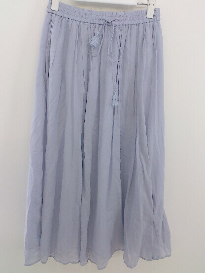 ◇ URBAN RESEARCH ウエストゴム・リボン タッセル ロング ギャザー スカート サイズF パープル系 レディース 【中古】