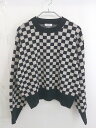 ◇ LOWRYS FARM ローリーズファーム フラッグチェック 長袖 ニット セーター サイズF ベージュ ブラック レディース 【中古】