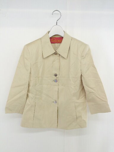 ◇ Yorkland ヨークランド 七分袖 ジャケット サイズ9 ベージュ レディース 【中古】 ◇ Yorkland ヨークランド 七分袖 ジャケット サイズ9 ベージュ レディース 【中古】