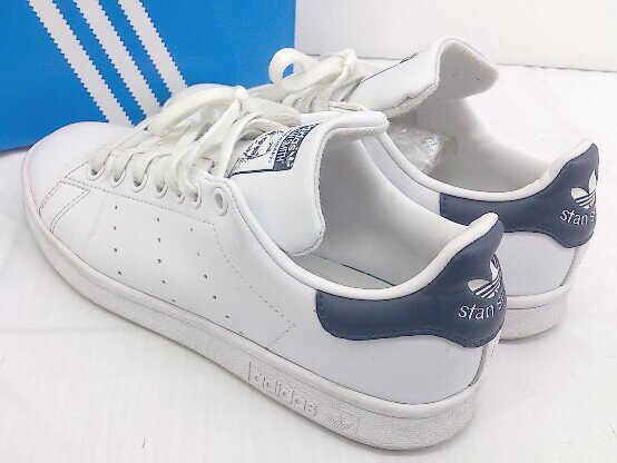 ◇ ◎ adidas アディダス STAN SMITH FX5501 スニーカー シューズ サイズ24cm ホワイト ネイビー系 レディース 【中古】