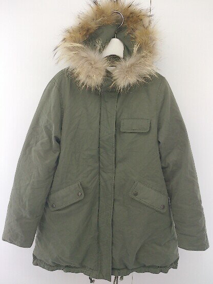 ■ LAGUNAMOON ラグナムーン ジップアップ 長袖 モッズ コート カーキ レディース 【中古】