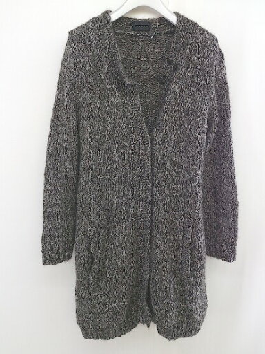 ◇ NOMBRE IMPAIR モヘヤ混 長袖 ニット ロング ジャケット カーディガン サイズF ダークブラウン ホワイト系 レディース 【中古】 ◇ NOMBRE IMPAIR モヘヤ混 長袖 ニット ロング ジャケット カーディガン サイズF ダークブラウン ホワイト系 レディース 【中古】