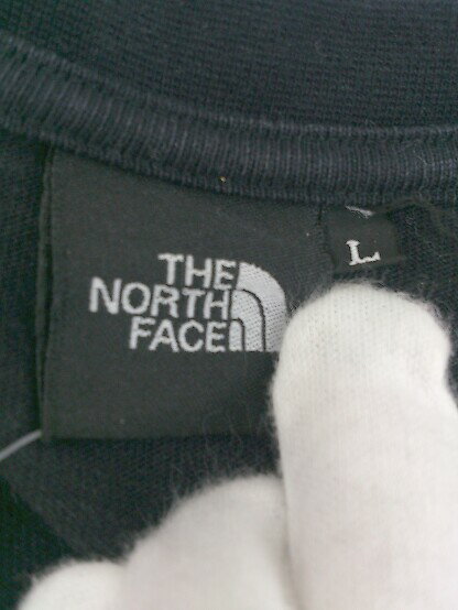 ◇ THE NORTH FACE NT81931 ボックスロゴ 長袖 ロンT Tシャツ カットソー サイズ L ブラック ホワイト メンズ 【中古】