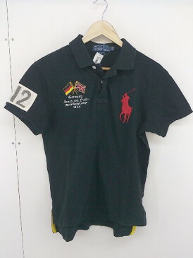 ◇ Polo by Ralph Lauren 鹿の子 ビッグポニー 半袖 ポロシャツ サイズL 175/96A ダークネイビー メンズ 【中古】