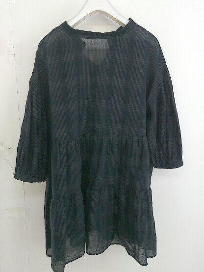 ◇ FREAK'S STORE フリークスストア チェック ティアード 長袖 チュニック ブラウス サイズ F ブラック グレー レディース 【中古】