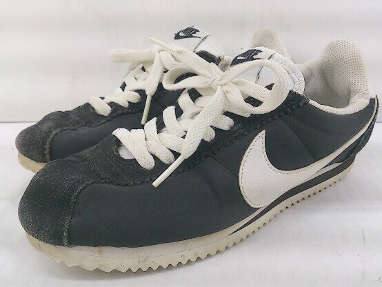 ◇ NIKE ナイキ 749864-011 CLASSIC CORTEZ NYLON スニーカー シューズ 23.5cm ブラック ホワイト レディース 【中古】