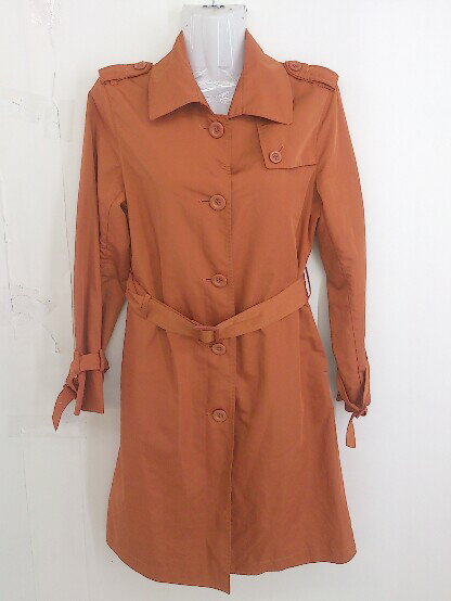 ◇ ◎ Amian House アミアンハウス 袖ベルト 長袖 ステンカラーコート サイズ9 オレンジ系 レディース 【中古】