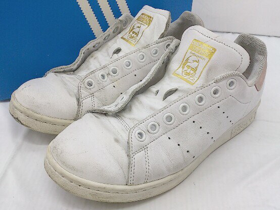 ◇ ◎ adidas アディダス STAN SMITH EG5791 スニーカー シューズ サイズ24.5cm ホワイト ピンク系 レディース 【中古】