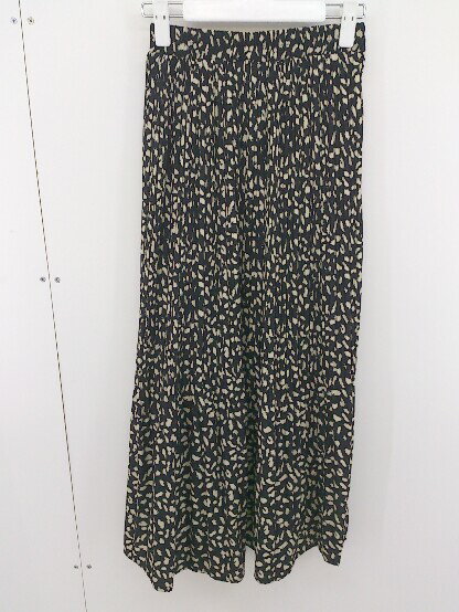 ◇ fifth フィフス ダルメシアン柄 ロング 消しプリーツ スカート ブラック ベージュ系 レディース 【中古】