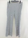 ◇ INED イネド ストライプ ワイド パンツ サイズ11 ホワイト グレー レディース 【中古】