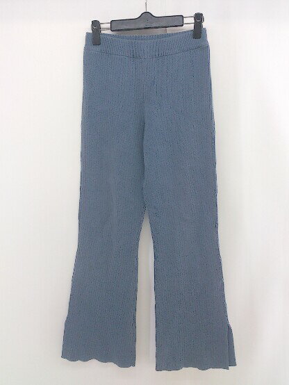 ◇ FREAK'S STORE フリークスストア コットン ニット リブ フレア パンツ サイズS ブルー レディース 【中古】