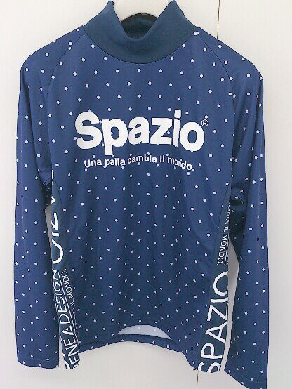 ◇ SPAZIO スパジオ ドット柄 ハイネック 子供服 長袖 トレーナー サイズ160 ネイビー ホワイト メンズ 【中古】