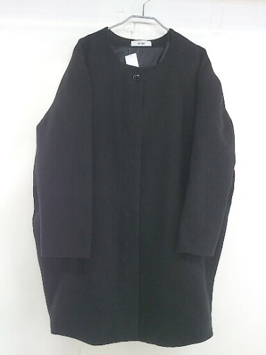 ◇ DETAILS ディテールズ 長袖 ノーカラー コート サイズF ブラック レディース 【中古】 ◇ DETAILS ディテールズ 長袖 ノーカラー コート サイズF ブラック レディース 【中古】