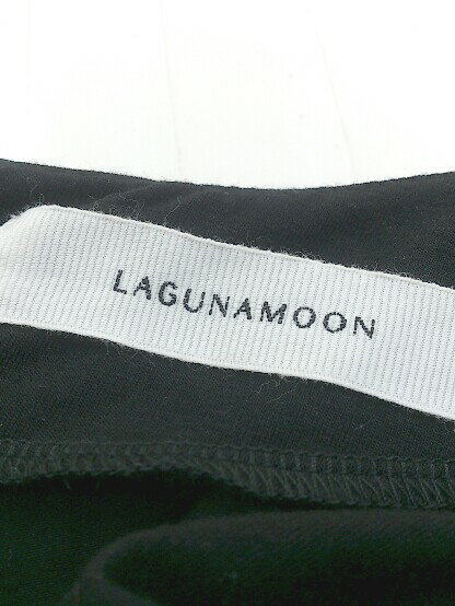 ◇ LAGUNAMOON ラグナムーン 総柄 切替 ノースリーブ オールインワン サイズS ブラック マルチ レディース 【中古】