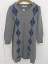 ◇ green label relaxing UNITED ARROWS ウール チュニック 長袖 ミニ ニット ワンピース グレー系 レディース 【中古】