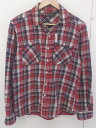 ◇ ◎ BEAMS HEART ビームス ハート チェック エルボーパッチ 長袖 シャツ サイズM レッド ネイビー マルチ メンズ 【中古】