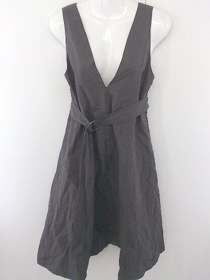 ◇ ◎ nano base nano universe 膝下丈 ジャンパースカート ワンピース サイズ36 チャコールグレー系 レ..